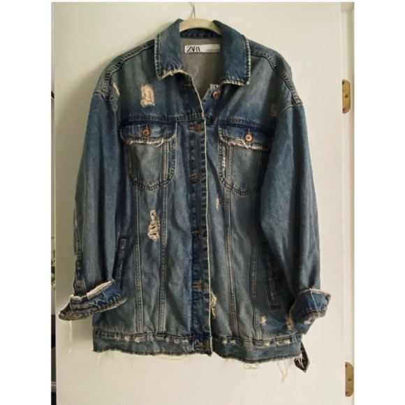 ZARA Ripped Jean Jacket - Picture 7 of 12